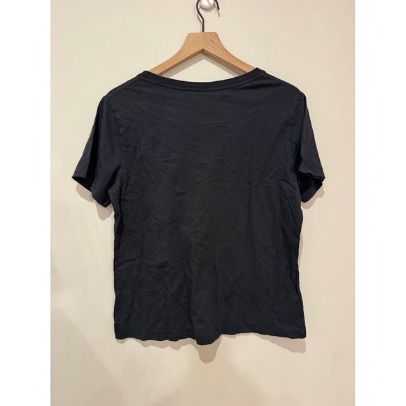 American Giant Women's V Neck T Shirt Size L Black Short Sleeve Basic‎ Tee - Picture 5 of 8